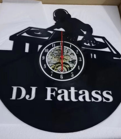 Custom DJ Name Clock Gift for DJ Lp Record