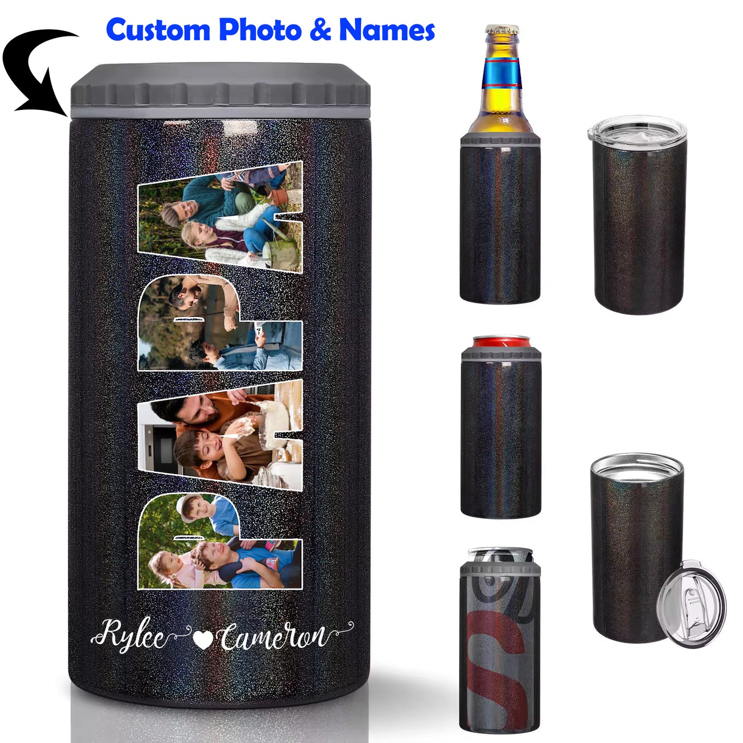 Gullei™ Dad Pictures Beverage Bottle Can Cooler