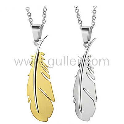 Personalized Engraved Feather Relationship Necklaces Set for Two