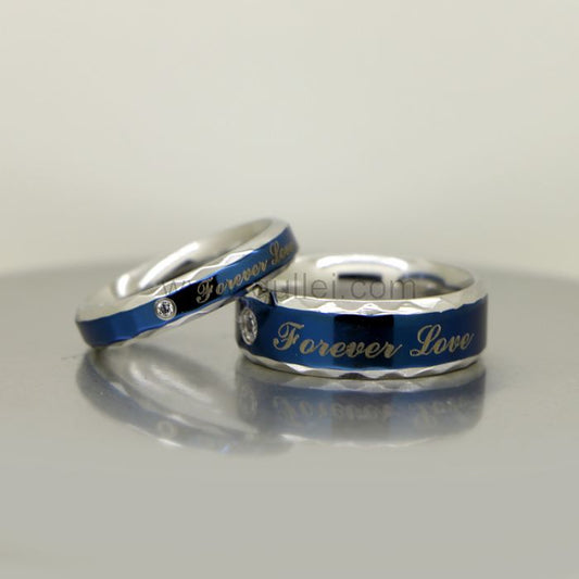 Personalized Forever Love Promise Couple Rings Set of Two