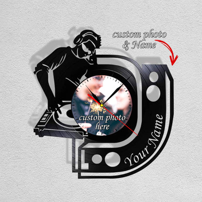 Personalized DJ Silent Wall Clock Made from LP Record