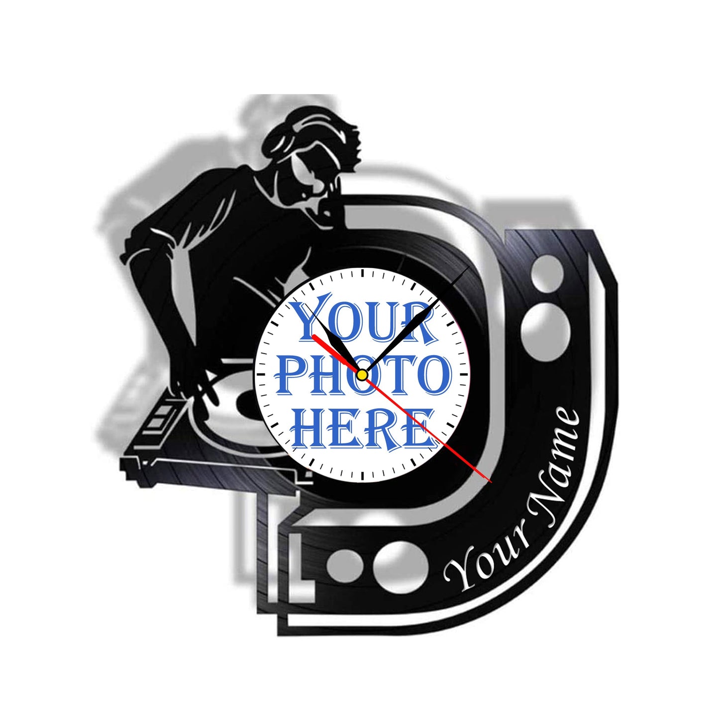 Personalized DJ Silent Wall Clock Made from LP Record
