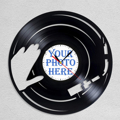 Gullei Silent Wall Clock - Custom LP Record Design, Quiet Quartz Movement