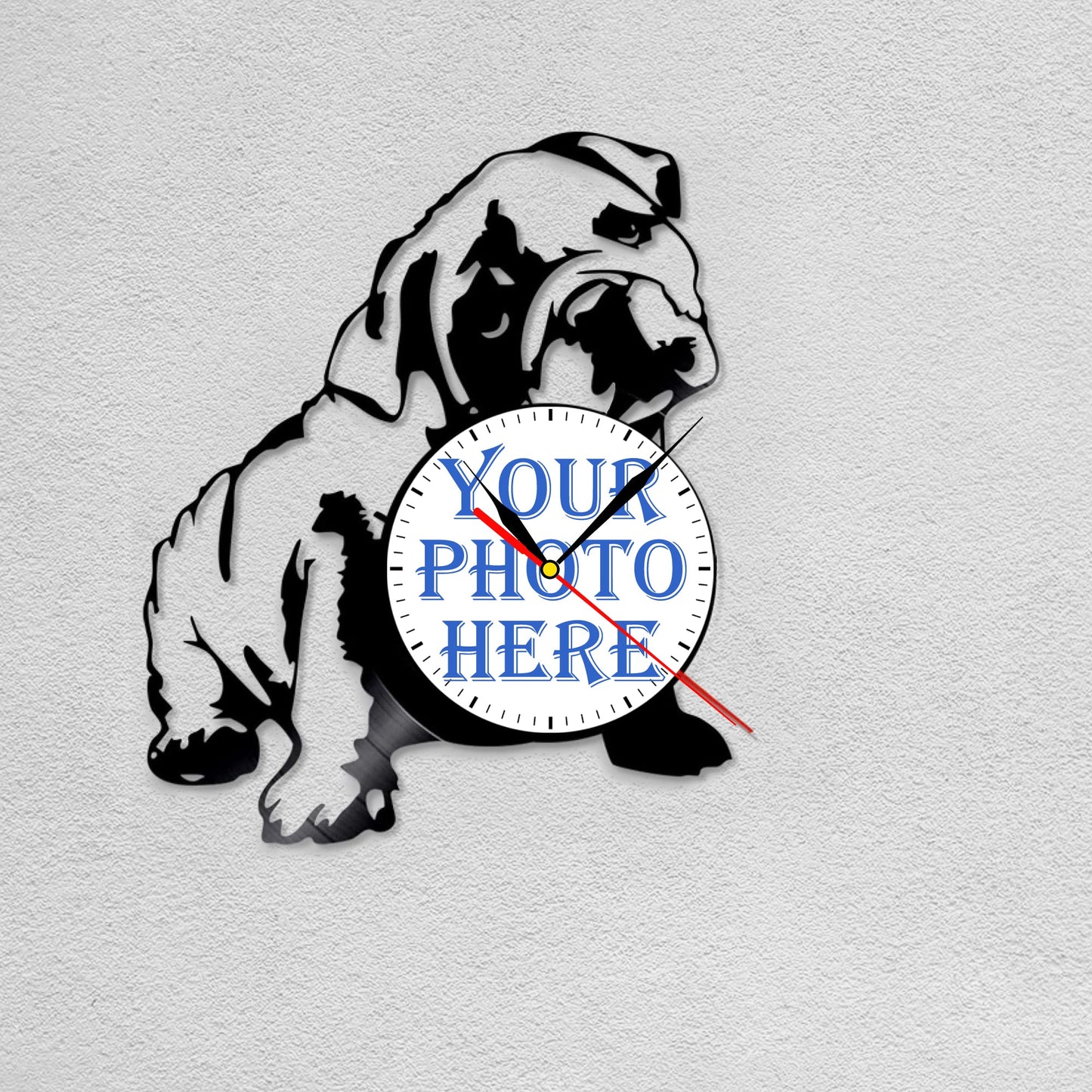 Personalized Pet Memorial Wall Clock – Custom LP Record, Silent Quartz Movement