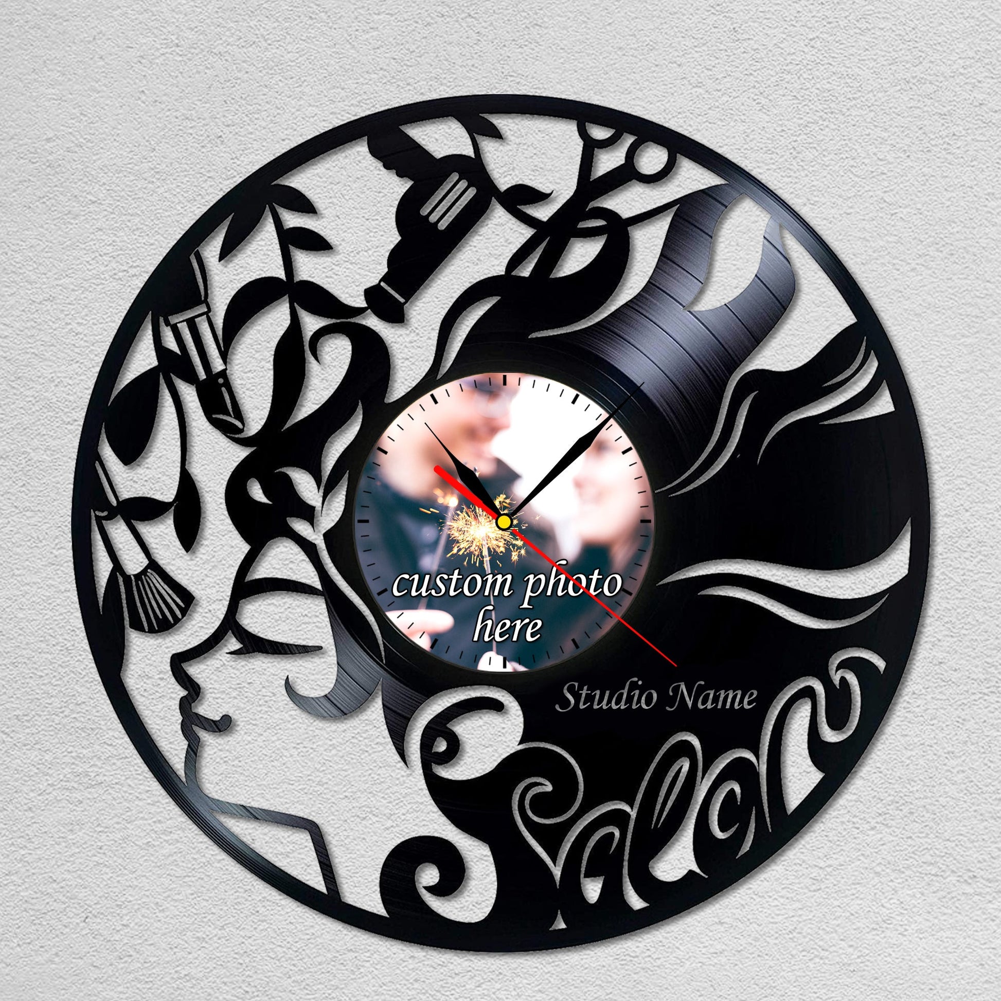 Personalized Gift for Hairstylist Hairdresser Lp Record Clock Gullei.com