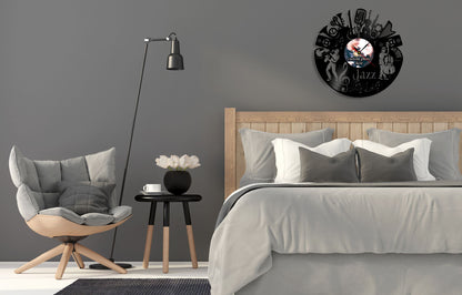 Personalized Jazz LP Record Wall Clock – Custom Photo & Name, Silent Quartz