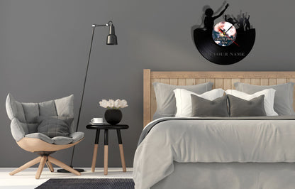 Personalized DJ LP Record Wall Clock – Custom Photo, Silent Quartz
