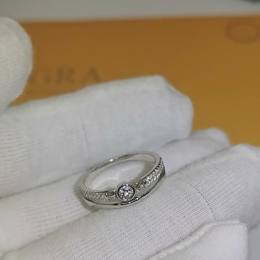 0.1 Carat Moissanite Thin Dainty Promise Ring for Women