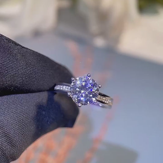 3 Carats Moissanite Halo Promise Women Ring Gift