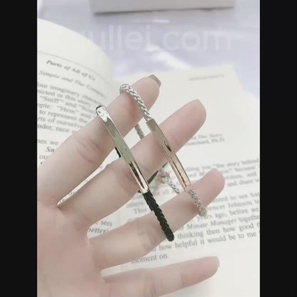 Custom Engraved Promise Bracelets Set for Couples
