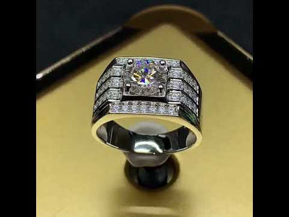 Custom 2 Carats Lab Grown Diamond Mens Ring