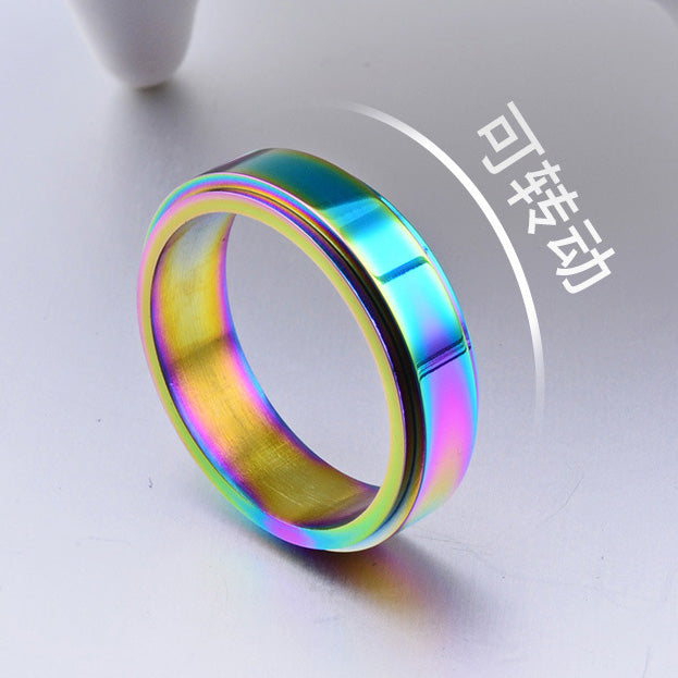 Personalized Mens Spinner Fidget Promise Ring 8mm