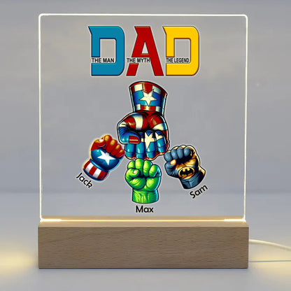 Personalized Super Hero Dad Night Light