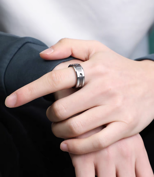 Spiked Tungsten Self Defense Ring - Men's Wedding Band