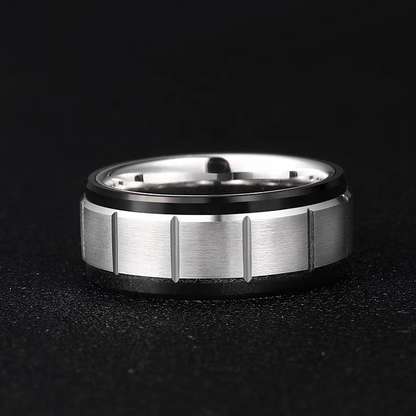 Tungsten Mens Wedding Band with Names Engraved