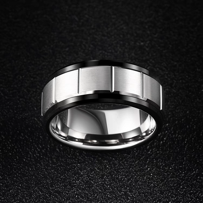 Tungsten Mens Wedding Band with Names Engraved