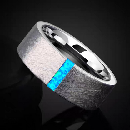 Mens Wedding Band Brushed Tungsten Engravable