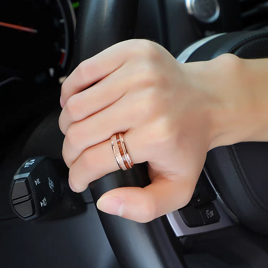Mens Marriage Ring Tungsten Acacia Stone Engravable
