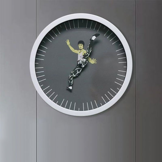 Bruce Lee Style Silent Wall Décor Clock – Inspirational Martial Arts Design