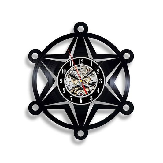 Gift for Sheriff Vinyl Record Wall Clock Gullei.com
