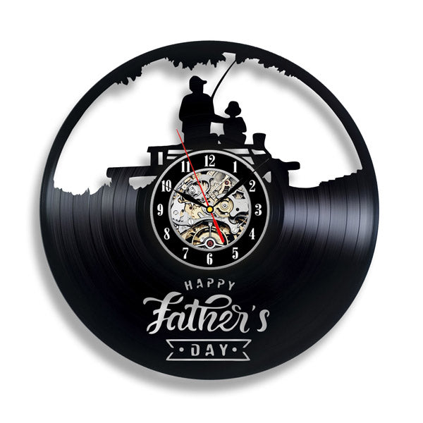 Fathers Day Gift Custom Vinyl Record Clock Gullei.com