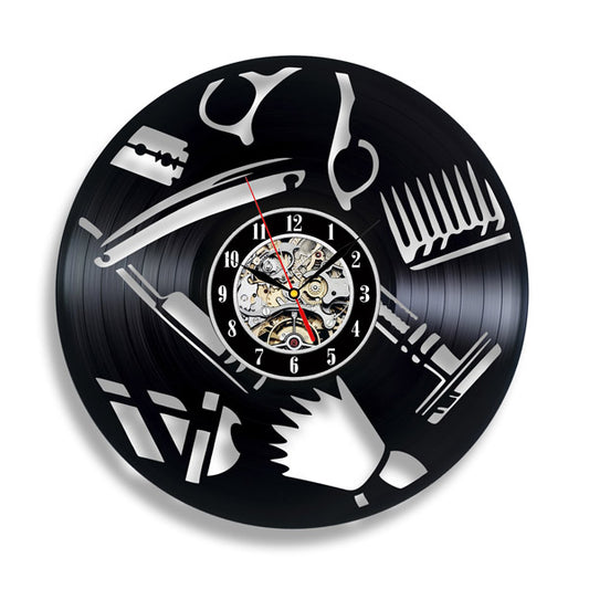 Barber Shop Vinyl Record Wall Clock Gift Gullei.com