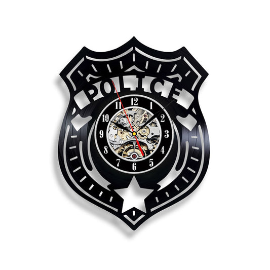 Gift for Police Officer Vinyl Record Wall Clock Gullei.com