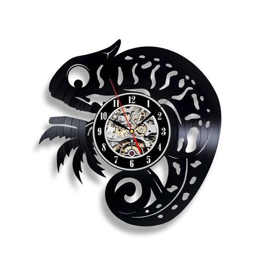 Novelty Chameleon Vinyl Record Wall Clock Gullei.com