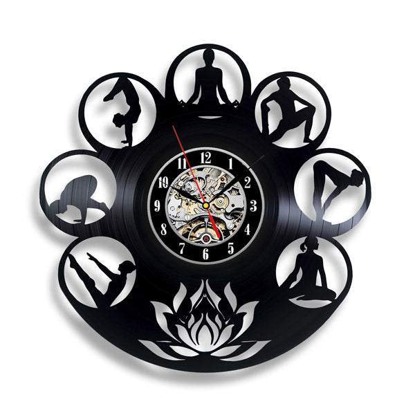 Yoga Gift for Him or Her Vinyl Record Clock Gullei.com