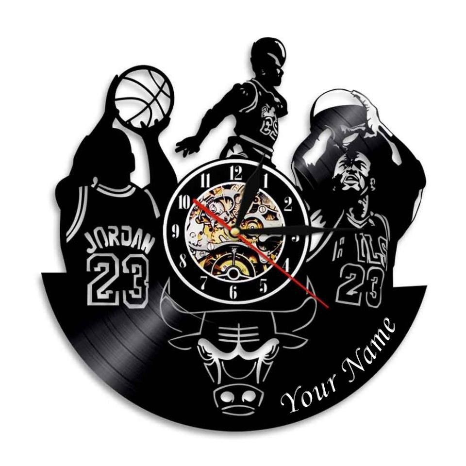 Gift for Basketball Player Friend Lp Record Clock Gullei.com