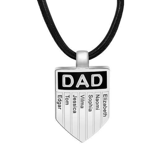 Kids Multiple Names Engraved Necklace for Dad Gullei.com