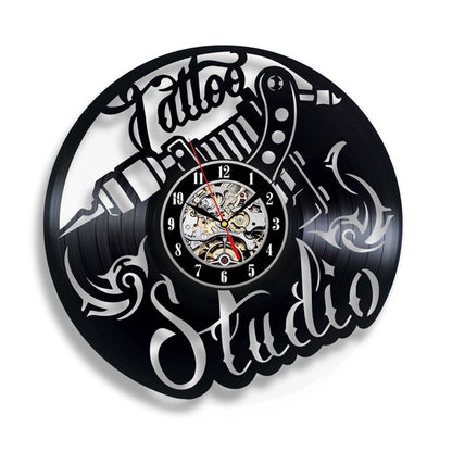 Custom Tattoo Studio Vinyl Record Clock Gift Gullei.com