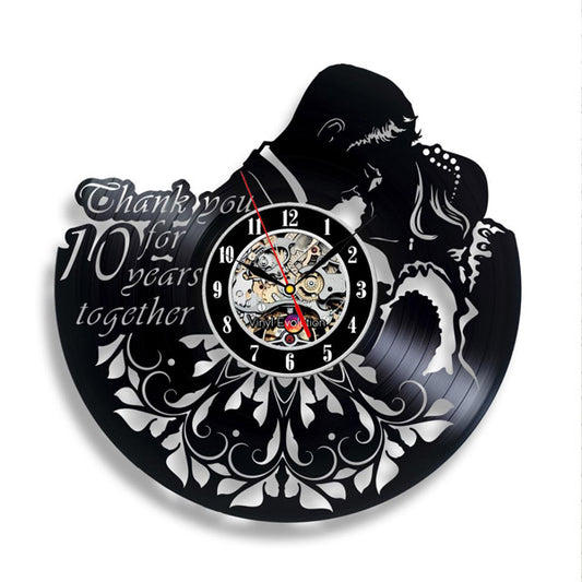 Custom Year Anniversary Gift Vinyl Record Clock Gullei.com