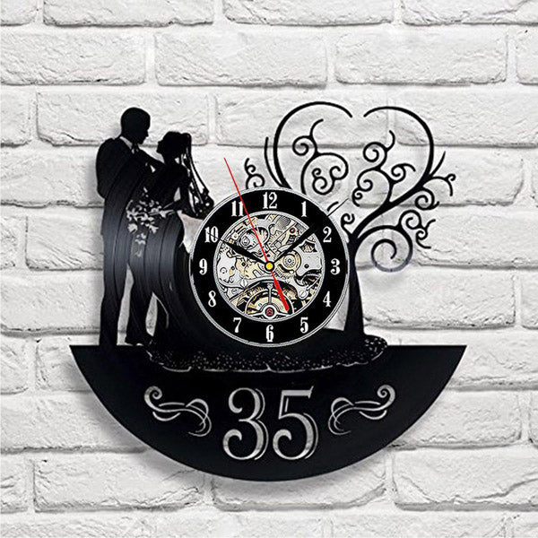 Personalized Year Anniversary Gift Vinyl Record Clock Gullei.com