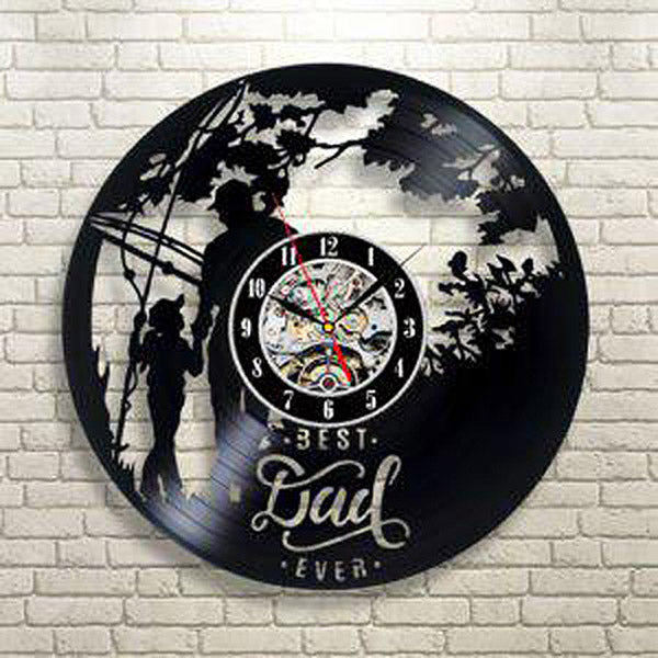 Gift for Father Vinyl Record Wall Custom Made Clock Gullei.com