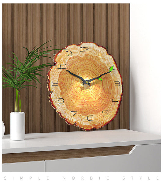 Wood Textured Printed Silent Wall Deco Clock