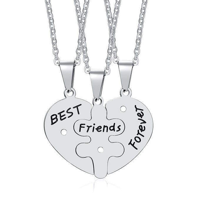 Hearts 3 Piece Best Friends Forever Necklaces Gullei.com
