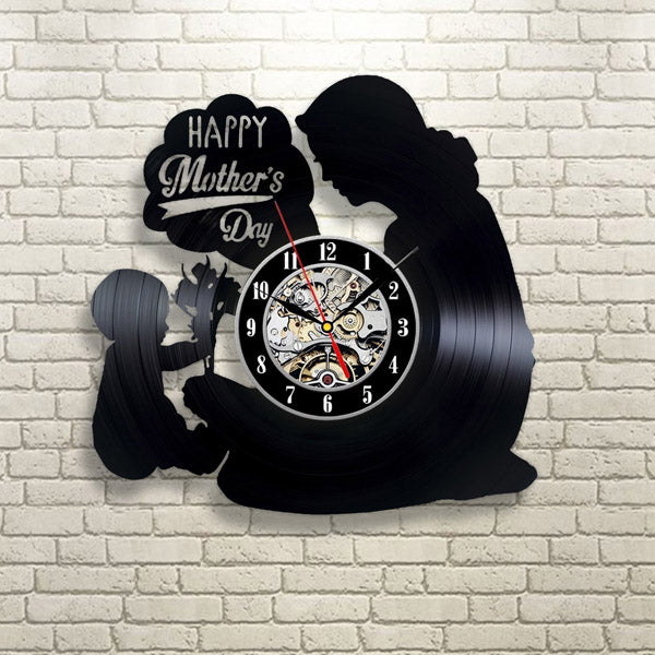 Custom Name Mothers Day Gift Vinyl Record Clock Gullei.com