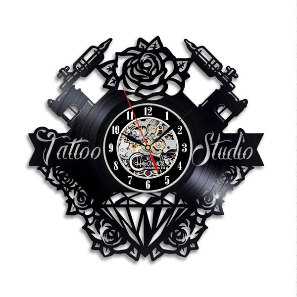 Gift for Tattoo Artist Vinyl Record Clock Gullei.com