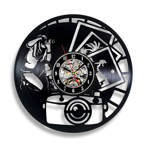 Gift for Photographer Vinyl Record Wall Clock Gullei.com