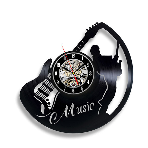 Gift for Guitarist Boyfriend Vinyl Record Clock Gullei.com