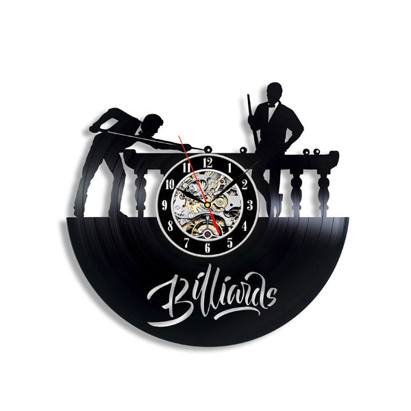 Gift for Billiard Player Vinyl Record Clock Gullei.com