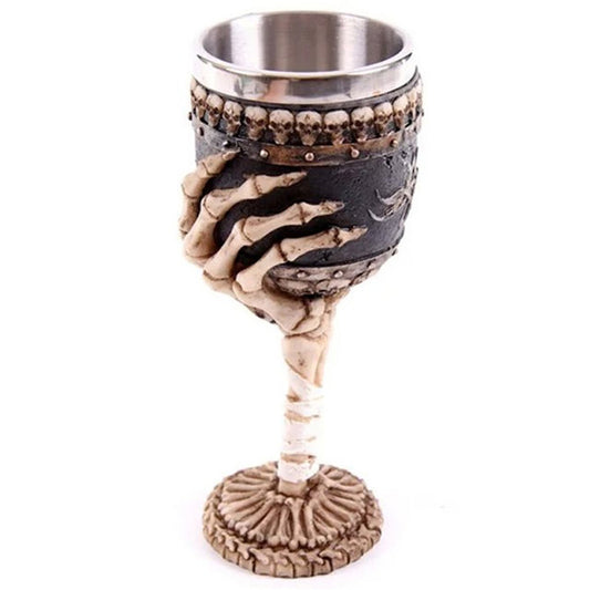 Skull Hand Bones Ceramic Steel Goblet Cup Gullei.com