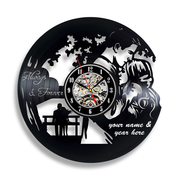 Anniversary Gift Personalized Vinyl Record Clock Gullei.com