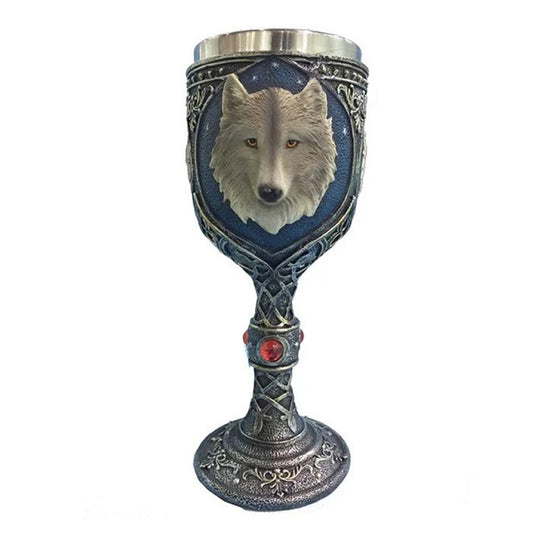 Wolf Ceramic Steel Goblet Cup Gullei.com