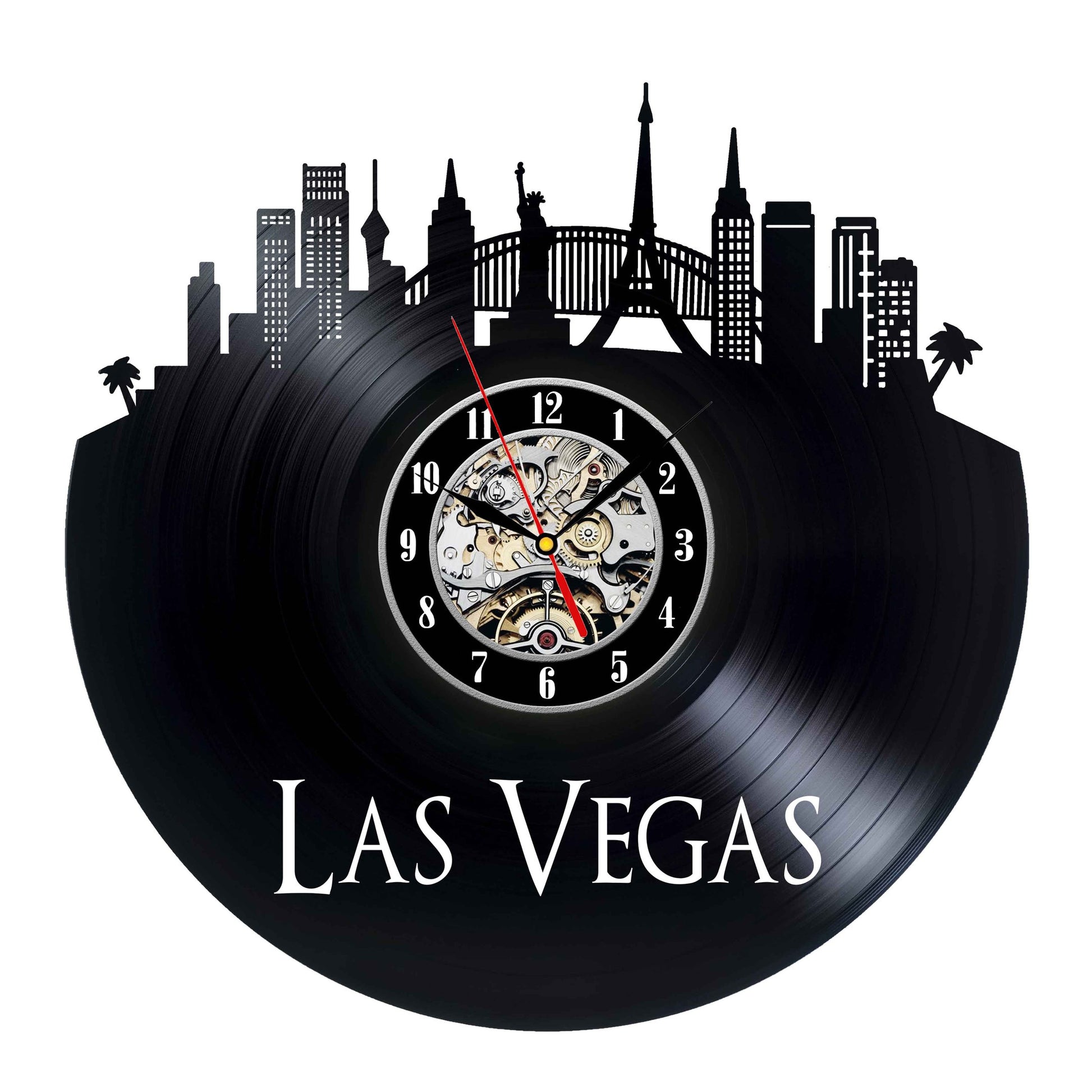 Decorative Las Vegas Design Vinyl Record Wall Clock Gullei.com