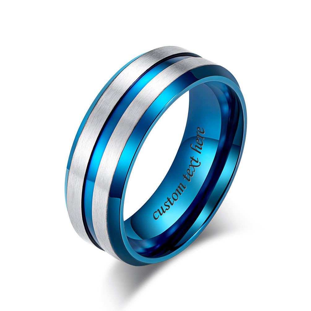 Custom Engraved Matte Ring for Men Gullei.com
