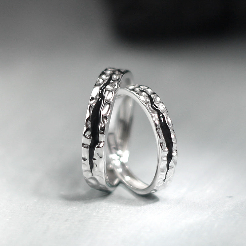 Matching Crumpled Couple Rings Set for Two