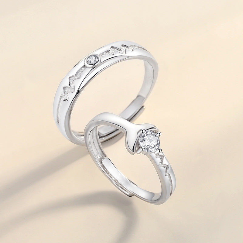 Custom Engraved Heartbeat Promise Rings for Couples Gullei.com