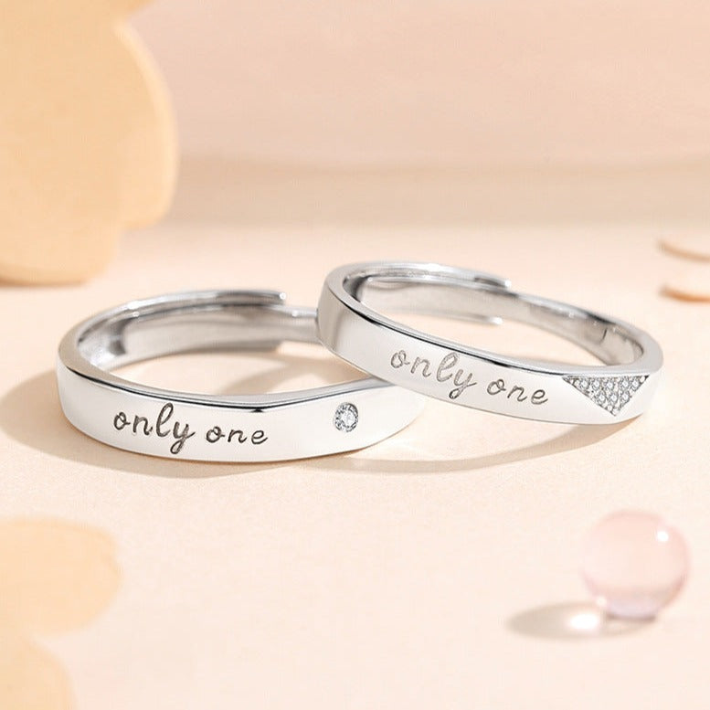 Only One Engraved Promise Rings Set for Couples